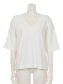 【BED&BREAKFAST】BROAD STITCH Vneck Tops/WHITE