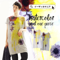 アクアフラワー Tシャツワンピース