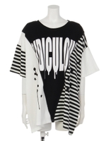 リメイクボーダーTシャツ/ブラック