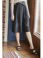 レース×ジョーゼットプリーツスカート/オフ(030)