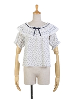 【an another angelus】はしごレース使いプルオーバーブラウス/OFFWHITE/BLUE