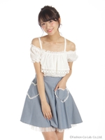 ハートポケットドッキングワンピース/ブルー