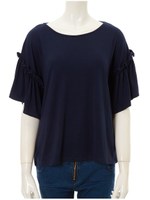 フリルスリーブカットソー/ベビーピンク