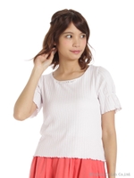 ラメリブ袖ビジューPO　2/コン