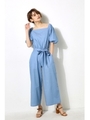 【AZUL by moussy】オフショルダーボリュームスリーブコンビネゾン/L/BLU