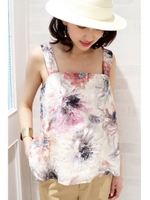 ハードマンリネンぼかしフラワーキャミソール/ベージュ1(041)