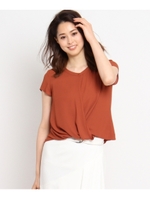 （洗える）カシュクール風シフォンブラウス/レンガ(069)