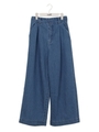 ハイウエストワイドパンツ/ダークブルー