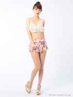 フォトフラワービキニ３点セット/ピンク