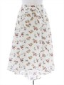 花柄テールカットスカート/ホワイト
