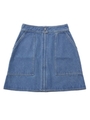 DENIM ZIP SKIRT/ライトインディゴ