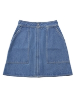 DENIM ZIP SKIRT/ライトインディゴ