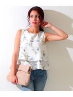 【chilleanap】フラワー2段フリルトップス/PK