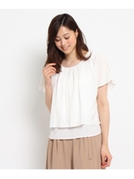 〔洗える〕2WAYジョーゼットブラウス/ブラック(019)