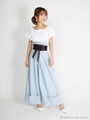 square neck knit top/WHITE