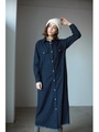 【AZUL by moussy】デニムロングシャツワンピース/D/NVY