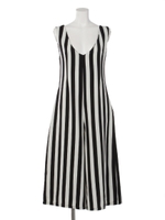 【LATINA】BIGストライプオールインワン/WH/BK