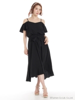 オフショルダーマキシキャミワンピース/ピンク