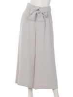 サッシュベルト付ワイドパンツ(ライトグレー)/ライトグレー