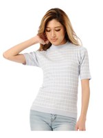 リブニットボーダートップ/BEIGE