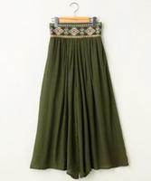 ウエスト刺繍ガウチョパンツ