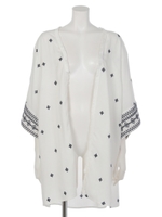 【anap mimpi】刺繍フリンジカーディガン/ブラック(027)