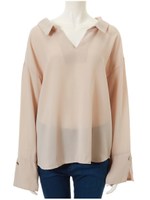 【インスタグラマーコラボ】バックシャンレースアップとろみブラウス/ブラック