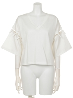 ノットスリーブT/ホワイト