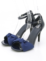 リボンアンクルストラップサンダル/NAVY