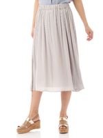 [ウォッシャブル]デシンギャザースカート/キャメル(040)