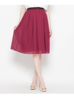 innowave 幾何学ジャカードスカート/ボルドー(064)