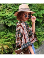 【ANAP】オリエンタル柄ワイドスリーブトップス/BK