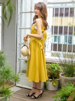 バックダブルリボンドレス/yellow