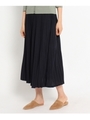 （洗える）[S]天竺プリーツスカート/ネイビー(093)