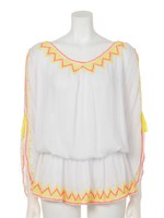 【anap mimpi】オープンショルダータッセルチュニック トップス/ホワイト(001)