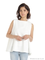 バックリボンノースリーブAラインブラウス/ピンク