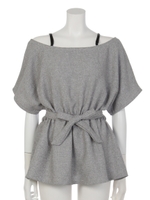 【LATINA】サマーツイードドローストリングトップス/L.GRY