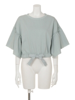 ウエストリボンカットソー/ミントグリーン