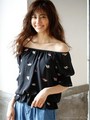 総柄刺繍JZオフショル/TOPS/オフホワイト