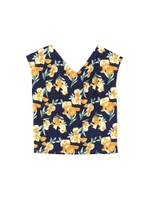 《BLANCHIC》カラフルフラワーPTブラウス/ネイビー1(121)