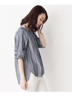 袖リボンブラウス/ネイビー(393)