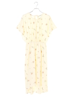 ・バックオープンフラワーマキシワンピース/アイボリー