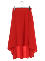 ・フレアーミディスカート/レッド