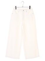 ・ホワイトデニムワイドパンツ/ホワイト