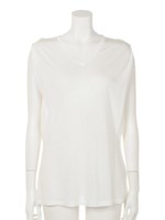 肩タックＶネックタンクトップ/ホワイト