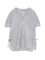 ◆NBB×VERY◆コラボ　ストライプサイドリボンカットソー/オフ2(032)