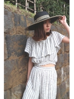 ジャガードフリルブラウス/PK(090)