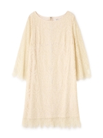 コードレース袖フレアワンピース/ブラック(010)