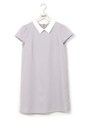 衿付キャプスリーブワンピ/パープル