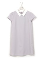 衿付キャプスリーブワンピ/パープル